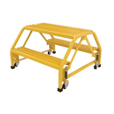 Vestil LAD-DD-P-32-2-G Steel Double Sided Step Ladder 2 Grip Strut