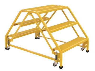Vestil LAD-DD-P-32-3-P Steel Double Sided Step Ladder 3 Perforated