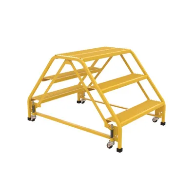 Vestil LAD-DD-P-32-3-P Steel Double Sided Step Ladder 3 Perforated