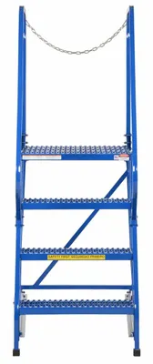 Vestil LAD-MM-4-G rolling ladder shown from an alternate angle