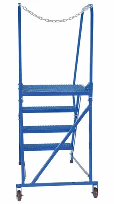 Vestil LAD-MM-4-P rolling ladder shown from an alternate angle