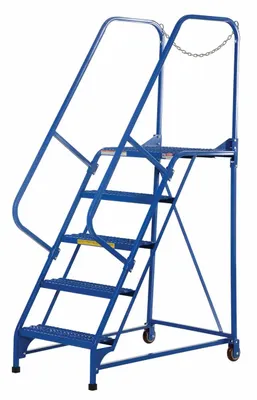 Vestil LAD-MM-5-G rolling ladder shown from an alternate angle