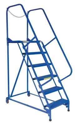 Vestil LAD-MM-6-P rolling ladder shown from an alternate angle