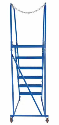 Vestil LAD-MM-6-P rolling ladder shown from an alternate angle
