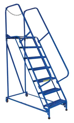 Vestil LAD-MM-7-G rolling ladder shown from an alternate angle