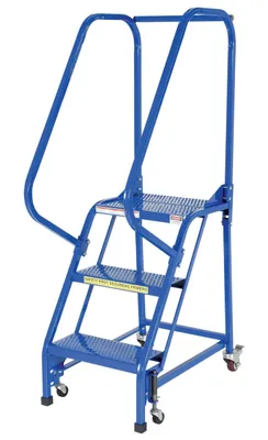 Vestil LAD-PW-18-3-P rolling ladder shown from an alternate angle