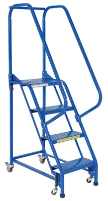 Vestil LAD-PW-18-4-P rolling ladder shown from an alternate angle