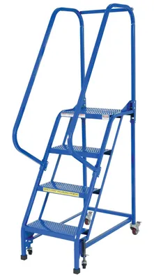 Vestil LAD-PW-18-4-P rolling ladder shown from an alternate angle