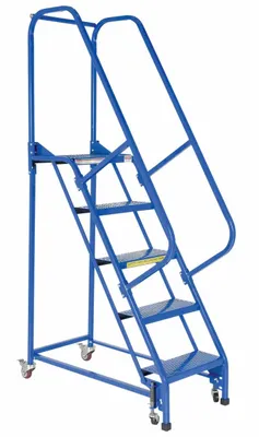 Vestil LAD-PW-18-5-P rolling ladder shown from an alternate angle