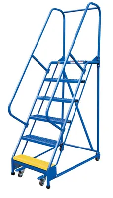 Vestil LAD-PW-26-6-G rolling ladder shown from an alternate angle