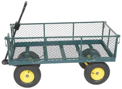 Vestil LSC-2448-4SD Steel Landscape Cart with Fold Down Side