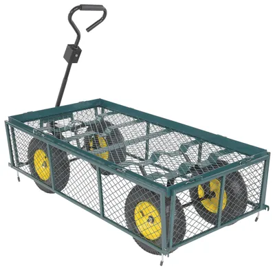 Vestil LSC-2448-4SD Steel Landscape Cart with Fold Down Side