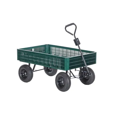 Vestil LSC-3052-PCW Steel Landscape Cart with Plastic Crate