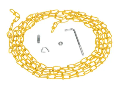 Vestil OH-15-YEL wheel chock shown from an alternate angle