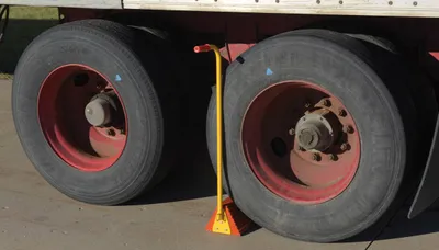 Vestil ORWC-8-ERGO wheel chock shown from an alternate angle