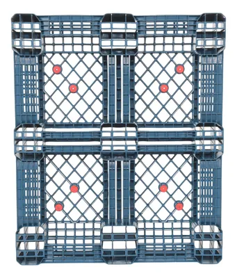 Vestil PLP4-4840-BLUE plastic pallet shown from an alternate angle