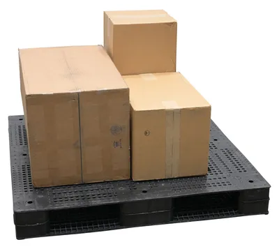 Vestil PLPG-4848-HD plastic pallet shown from an alternate angle