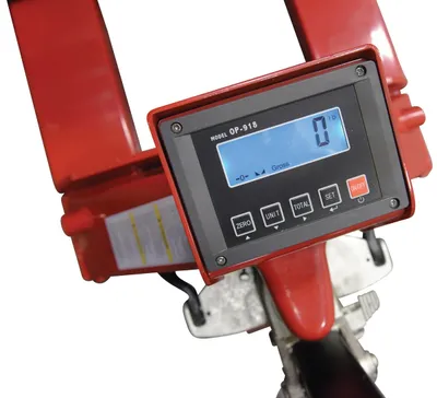 Vestil PM-2146-TL-SCL-LP pallet jack shown from an alternate angle