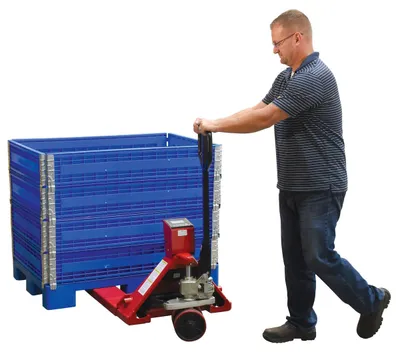 Vestil PM-2746-TL-SCL-LP pallet jack shown from an alternate angle