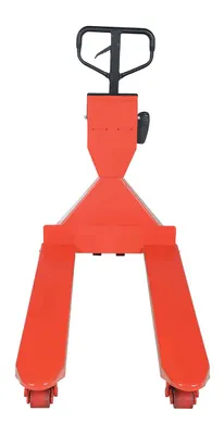 Vestil PM-2748-SCL-LP-PT pallet jack shown from an alternate angle