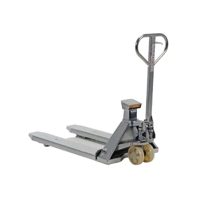 Vestil PM-2748-SCL-LP-SS Stainless Steel Low Profile Pallet Truck with Scale