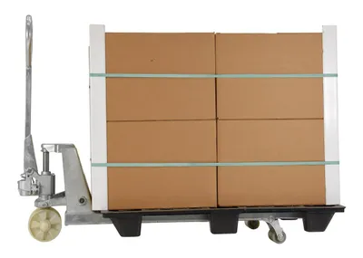 Vestil PM5-2748-S-G pallet jack shown from an alternate angle