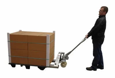 Vestil PM5-2748-S-Z pallet jack shown from an alternate angle