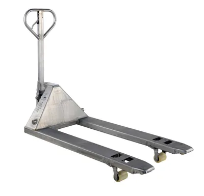 Vestil PM5-2748-SS stainless pallet jack shown from an alternate angle