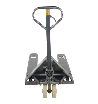 Vestil PM5-2748-SS stainless pallet jack shown from an alternate angle