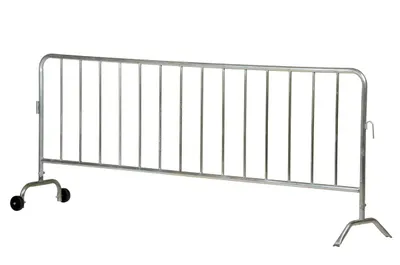 Vestil PRAIL-102-G-W Steel Crowd Control Interlocking Barrier with Feet