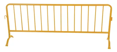 Vestil PRAIL-102-HD-Y Steel Heavy Duty Crowd Control Interlocking Barrier with Curved Feet