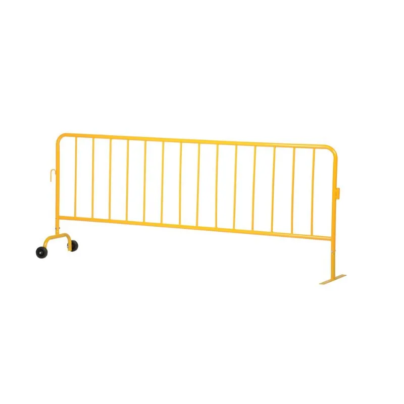 Vestil PRAIL-102-HD-Y-WF Steel Heavy Duty Crowd Control Interlocking Barrier with Feet