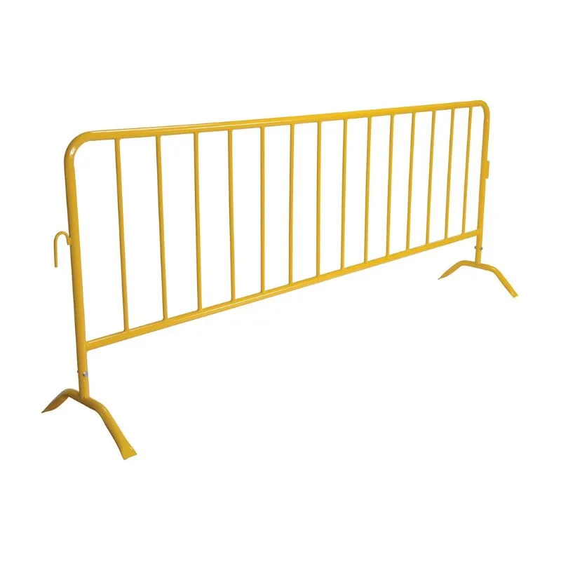 Vestil PRAIL-102-Y Steel Crowd Control Interlocking Barrier with Curved Feet