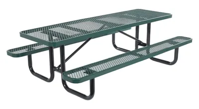 Vestil PT-MX-3096-GN Steel Picnic Table Expanded Metal Rectangle Top