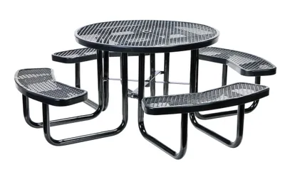 Vestil PT-MX-RT-46-BK picnic table shown from an alternate angle