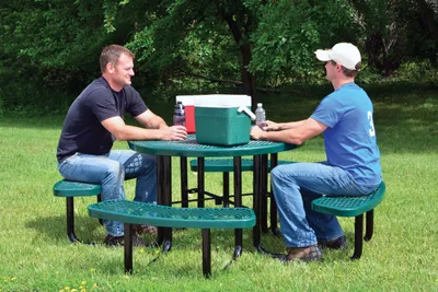 Vestil PT-MX-RT-46-GN picnic table shown from an alternate angle