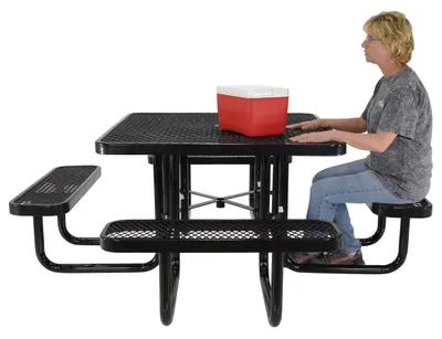Vestil PT-MX-ST-46-BK picnic table shown from an alternate angle