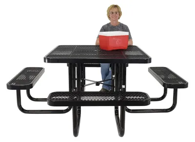 Vestil PT-MX-ST-46-BK picnic table shown from an alternate angle
