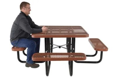 Vestil PT-MX-ST-46-BN picnic table shown from an alternate angle