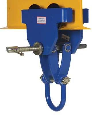 Vestil QIT-12 i beam trolley shown from an alternate angle