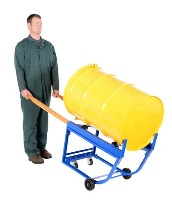 Vestil RDC-1000-5PO Steel Rotating Drum Cart with Polyolefin Wheels 5
