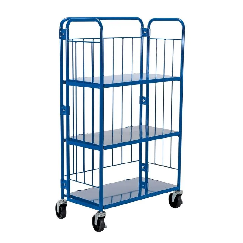Vestil ROL-1834-3 Steel FoldableNestable Roller Container 3 Shelf