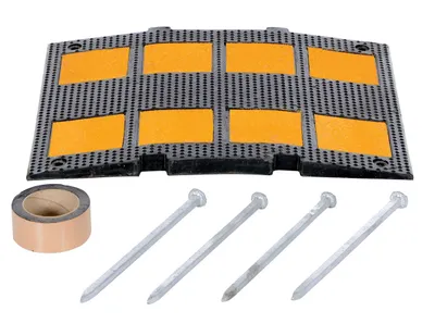 Vestil RSH-108-M-A Rubber Speed Hump Middle Section Asphalt Hardware 2