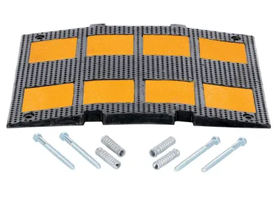 Vestil RSH-108-M-C Rubber Speed Hump Middle Section Concrete Hardware 2
