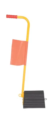 Vestil RWC-8-ERGO-FL Rubber Wheel Chock With Handle and Flag 2