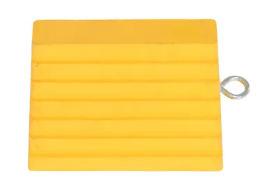 Vestil RWC-8-YL Rubber Wheel Chock with Eye Bolt 1