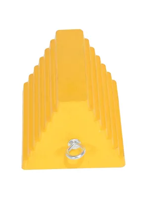 Vestil RWC-8-YL Rubber Wheel Chock with Eye Bolt 2
