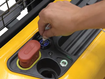Vestil S-63-AA-LION pallet stacker shown from an alternate angle