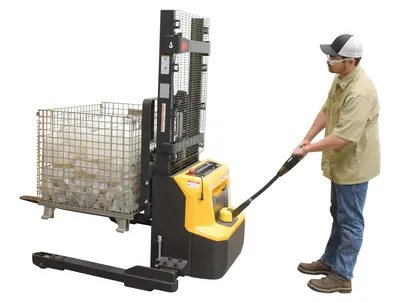 Vestil S-63-AA-LION pallet stacker shown from an alternate angle
