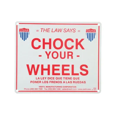Vestil SF-1012 Aluminum Reflective Enamel Wheel Chock Sign